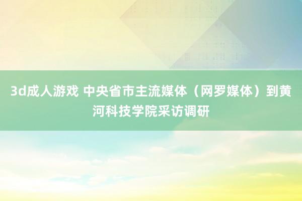 3d成人游戏 中央省市主流媒体（网罗媒体）到黄河科技学院采访调研