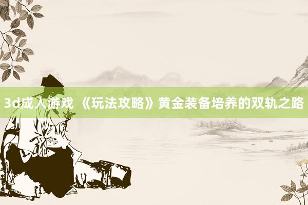 3d成人游戏 《玩法攻略》黄金装备培养的双轨之路