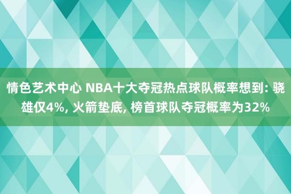 情色艺术中心 NBA十大夺冠热点球队概率想到: 骁雄仅4%, 火箭垫底, 榜首球队夺冠概率为32%