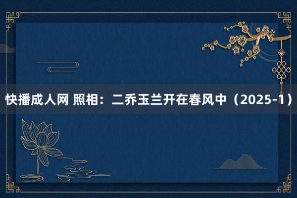 快播成人网 照相：二乔玉兰开在春风中（2025-1）